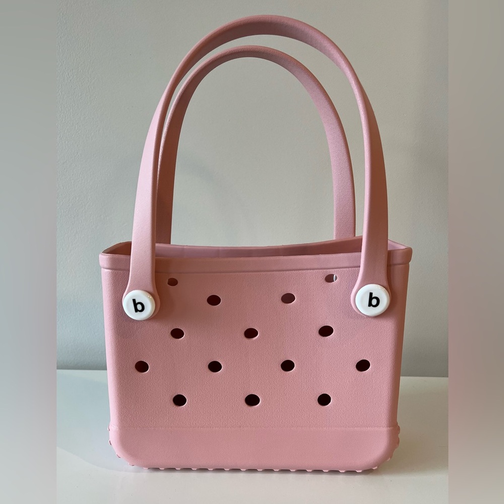 Mini Purse + 2 Shoe Charms - Snacks Lunch on the Go Baby Pink Handbag - Picture 5 of 6